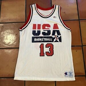 CHRIS MULLIN Champion USA BASKETBALL Dream Team Jersey 1992 NBA 48 Warriors Vtg